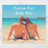 Benutzerdefiniertes Foto mit glitzerndem Weinetike Schaumweinetikett (Einzelnes Label)