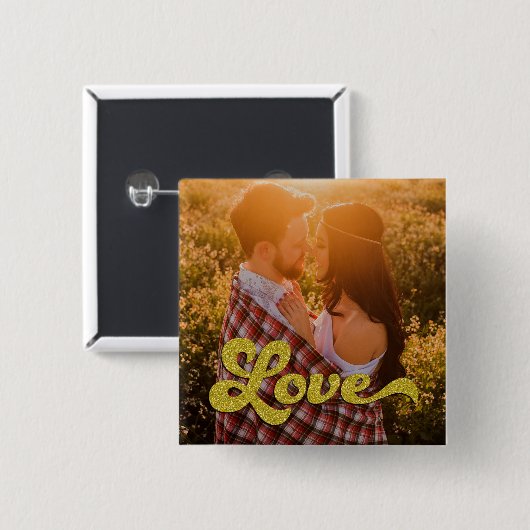 Benutzerdefiniertes Foto mit Gold-Liebe-Overlay Button (Vorne & Hinten)