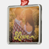 Benutzerdefiniertes Foto mit Gold-Liebe-Overlay Ornament Aus Metall (Links)