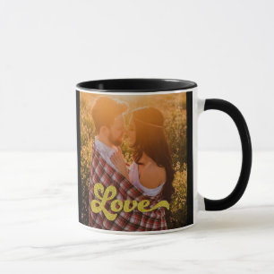 Benutzerdefiniertes Foto mit goldenem Liebes-Overl Tasse
