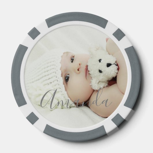 Benutzerdefiniertes Foto mit Individuelle Name Pokerchips (Rückseite)