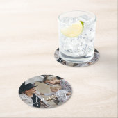 Benutzerdefiniertes Foto mit individuelle Name Runder Pappuntersetzer (Vor Ort)