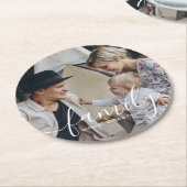 Benutzerdefiniertes Foto mit individuelle Name Runder Pappuntersetzer (Angewinkelt)