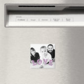 Benutzerdefiniertes Foto mit Liebe Lettern Overlay Magnet (In Situ (Geschirrspüler))
