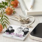 Benutzerdefiniertes Foto mit Liebe Lettern Overlay Schlüsselanhänger (Vorderseite rechts)