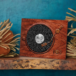 Benutzerdefiniertes Foto mit Liebe-Meldung Rustika Fotoplatte