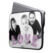 Benutzerdefiniertes Foto mit LIEBE Typografie-Over Laptopschutzhülle (Vorderseite Links)