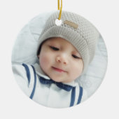 Benutzerdefiniertes Foto mit Monogramm Keramik Ornament (Vorne)