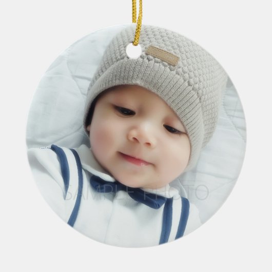 Benutzerdefiniertes Foto mit Monogramm Keramik Ornament (Vorne)