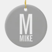 Benutzerdefiniertes Foto mit Monogramm Keramik Ornament (Hinten)