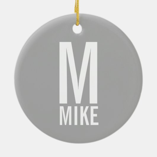 Benutzerdefiniertes Foto mit Monogramm Keramik Ornament (Hinten)