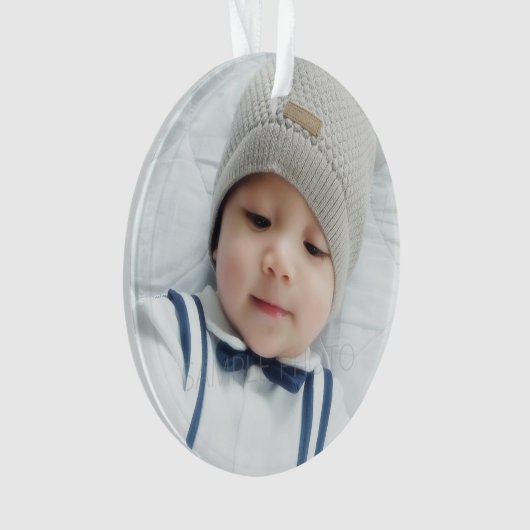 Benutzerdefiniertes Foto mit Monogramm und Name Ornament (Vorderseite)