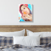 Benutzerdefiniertes Foto mit Name und Datum Leinwanddruck (Insitu (Schlafzimmer))