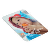 Benutzerdefiniertes Foto mit Name und Datum Magnet (Rechte Seite)