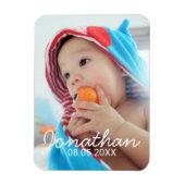 Benutzerdefiniertes Foto mit Name und Datum Magnet (Vertikal)