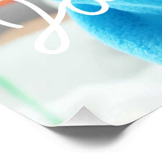 Benutzerdefiniertes Foto mit Name und Datum Poster (Ecke)