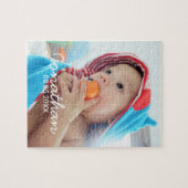 Benutzerdefiniertes Foto mit Name und Datum Puzzle (Horizontal)