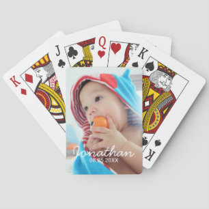 Benutzerdefiniertes Foto mit Name und Datum Spielkarten