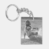 Benutzerdefiniertes Foto mit Name und Jersey-Numme Schlüsselanhänger (Vorderseite links)