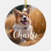 Benutzerdefiniertes Foto mit Namen Keramik Ornament (Vorne)