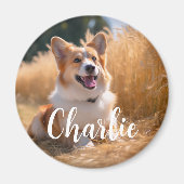 Benutzerdefiniertes Foto mit Namen Magnet (Vorne)