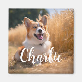 Benutzerdefiniertes Foto mit Namen Magnet (Vorne)