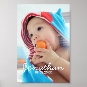 Benutzerdefiniertes Foto mit Namen und Datum Poster