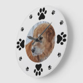 Benutzerdefiniertes Foto mit Paw-Prints Große Wanduhr (Winkel)