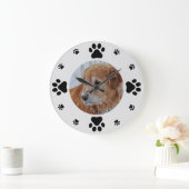 Benutzerdefiniertes Foto mit Paw-Prints Große Wanduhr (Zuhause)