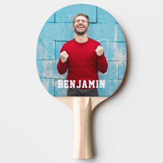 Benutzerdefiniertes Foto mit Personalisiertem Name Tischtennis Schläger (Vorderseite)