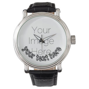 Benutzerdefiniertes Foto mit personalisiertem Text Armbanduhr