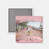 Benutzerdefiniertes Foto mit rosa Pinselstrichmark Magnet (Vorderseite/Rückseite)
