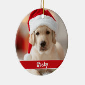 Benutzerdefiniertes Foto mit Skriptmonogramm, Weih Keramik Ornament (Rechts)