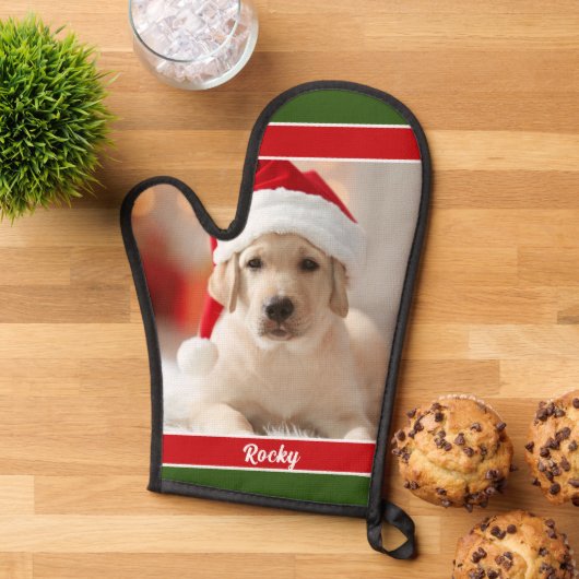 Benutzerdefiniertes Foto mit Skriptmonogramm Weihn Ofenhandschuh (Oben unten)