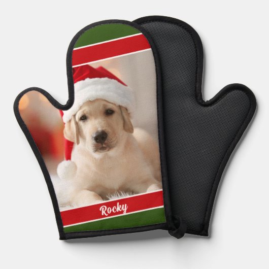 Benutzerdefiniertes Foto mit Skriptmonogramm Weihn Ofenhandschuh (Vorderseite/Rückseite)