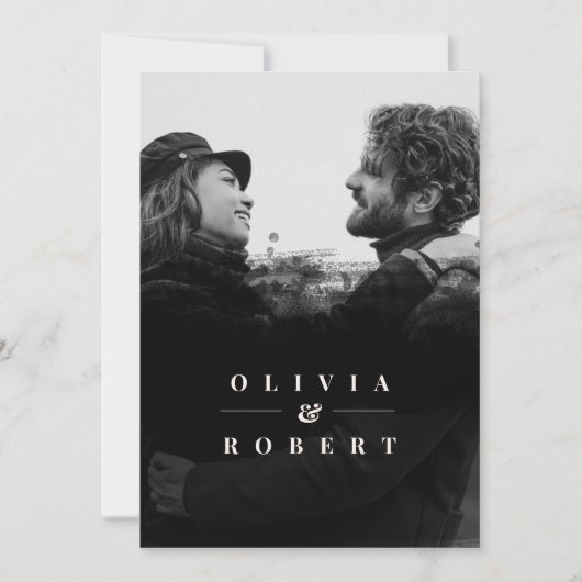 Benutzerdefiniertes Foto mit stilvollem Black Abst Einladung (Vorderseite)