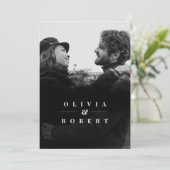 Benutzerdefiniertes Foto mit stilvollem Black Abst Einladung (Stehend Vorderseite)