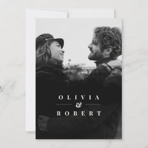 Benutzerdefiniertes Foto mit stilvollem Black Abst Einladung