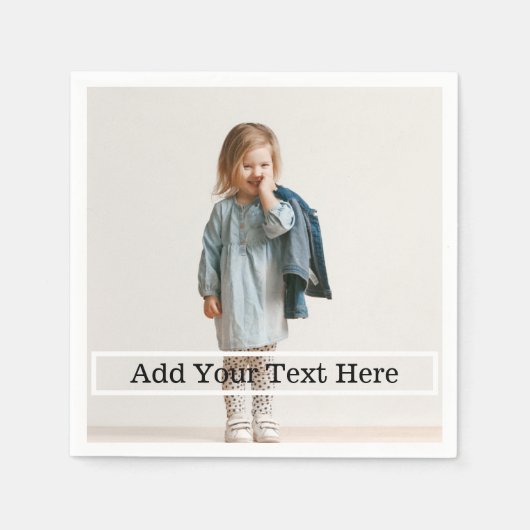 Benutzerdefiniertes Foto mit Text-Napkins Serviette (Vorderseite)