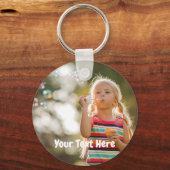 Benutzerdefiniertes Foto mit Text Schlüsselanhänger (Vorderseite)