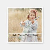 Benutzerdefiniertes Foto mit Text Serviette (Vorderseite)