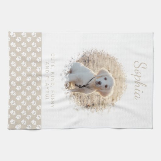 Benutzerdefiniertes Foto mit weißen Pasten auf Bei Geschirrtuch (Horizontal)