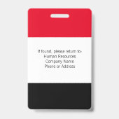 Benutzerdefiniertes Foto Mitarbeiter-ID-Abzeichen  Ausweis (Rückseite)