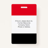 Benutzerdefiniertes Foto Mitarbeiter-ID-Abzeichen Ausweis (Rückseite)