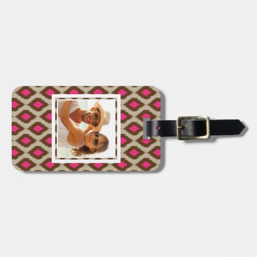 Benutzerdefiniertes Foto Modern ikat Muster Gepäckanhänger (Vorderseite horizontal)