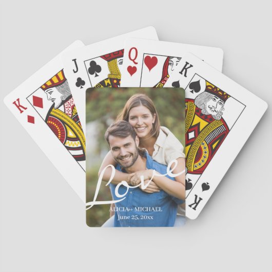 Benutzerdefiniertes Foto Moderne Ehepaare Verlobun Spielkarten (Rückseite)