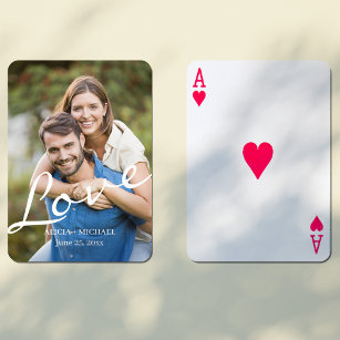Benutzerdefiniertes Foto Moderne Ehepaare Verlobun Spielkarten