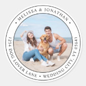 Benutzerdefiniertes Foto Moderne, einfache Rücksen Runder Aufkleber (Vorderseite)