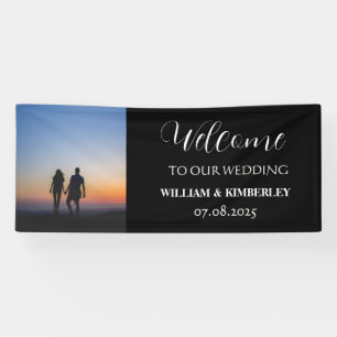 Benutzerdefiniertes Foto Moderne Elegante Hochzeit Banner