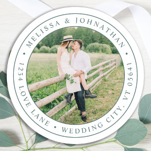 Benutzerdefiniertes Foto Moderne Elegante Rücksend Runder Aufkleber